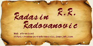 Radašin Radovanović vizit kartica
